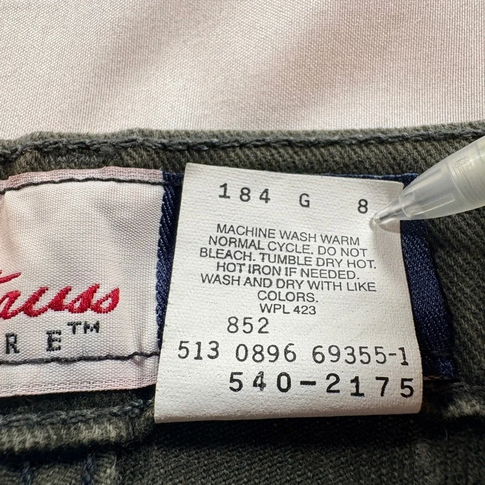 Levi's 540 Relaxed Fit Jeans Mens 38x36 Olive Green Cotton Made in USA Vintage